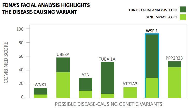 FDNA's facial analysis highlights the disease causing variant